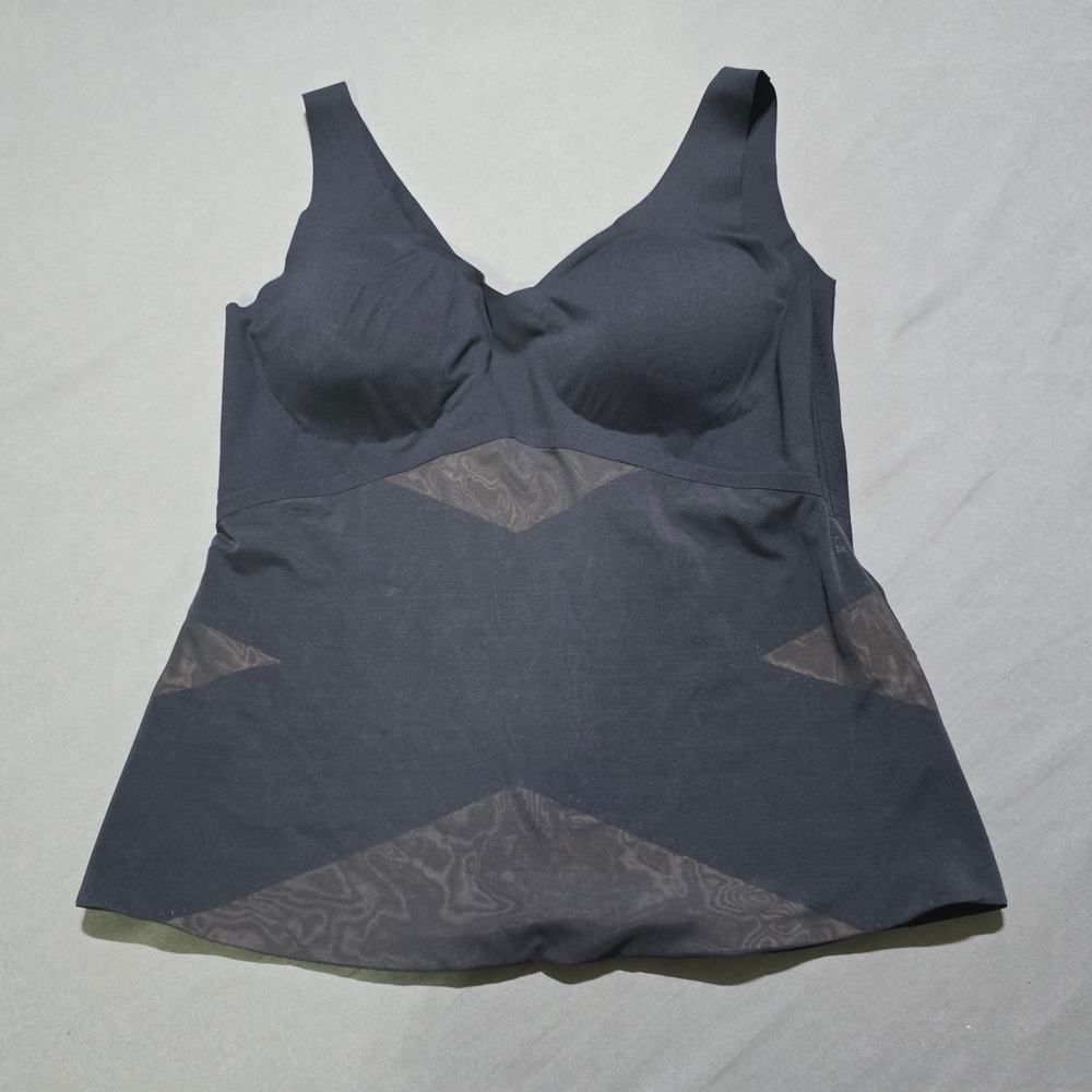Honeylove LiftWear Cami Women 1X Black Compression Shapewear Tank Top Mesh